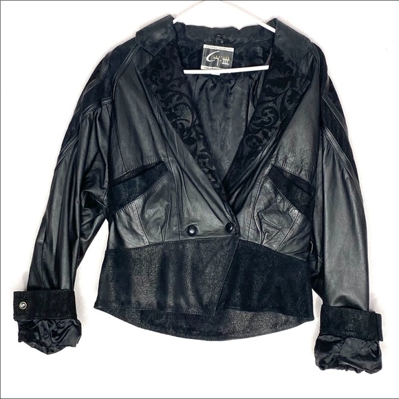 Global Identity Vintage 80’s Leather Crop Jacket - Picture 5 of 15